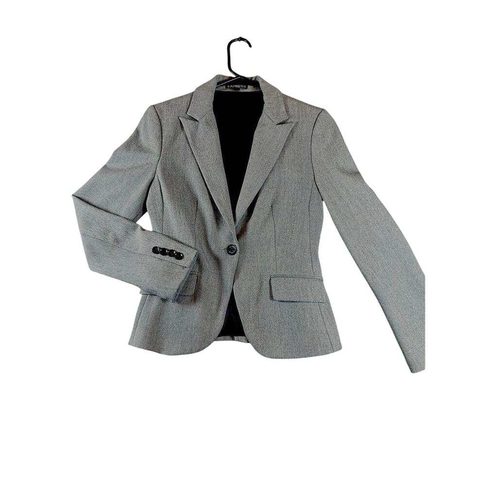 Express Gray Tailored One Button Blazer Size 0